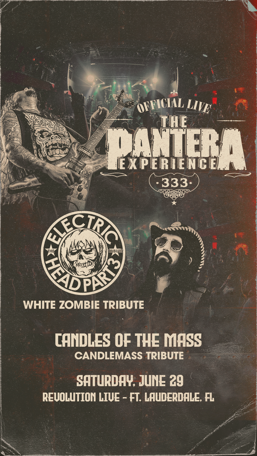 The Pantera Experience with Electric Head - White Zombie Tribute and Candles of the Mass - Candlemass Tribute